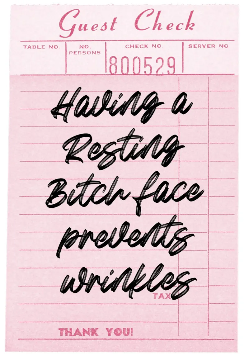 RBF Wrinkle Cure: stampa d'arte rosa retrò e umoristica poster con telaio in legno da homdeco