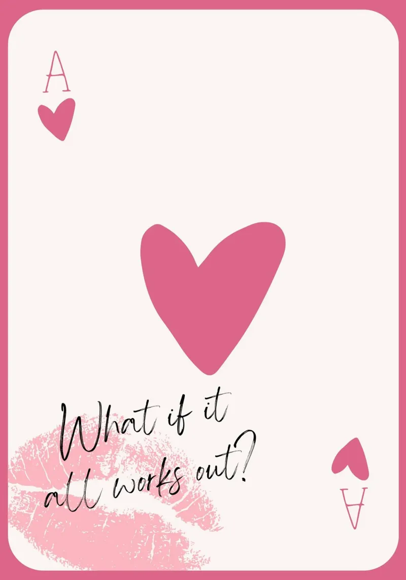 What If It Works? Pink Heart Card Art Print hahnemühle by homdeco