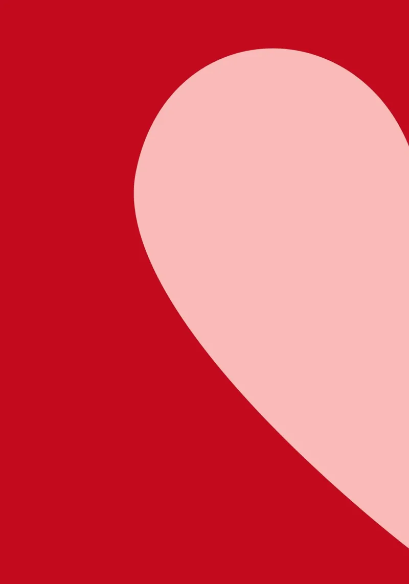 Herz-Duo Minimalistisch: Rot & Rosa Liebe Split Art Alu-Dibond von homdeco