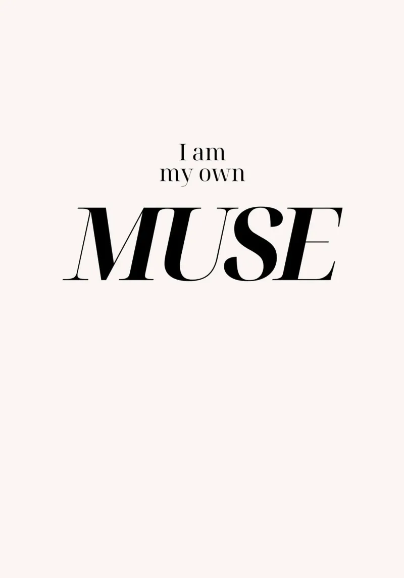 My Own Muse: Minimalist Empowerment Typography Art canvas with Floater frame by homdeco