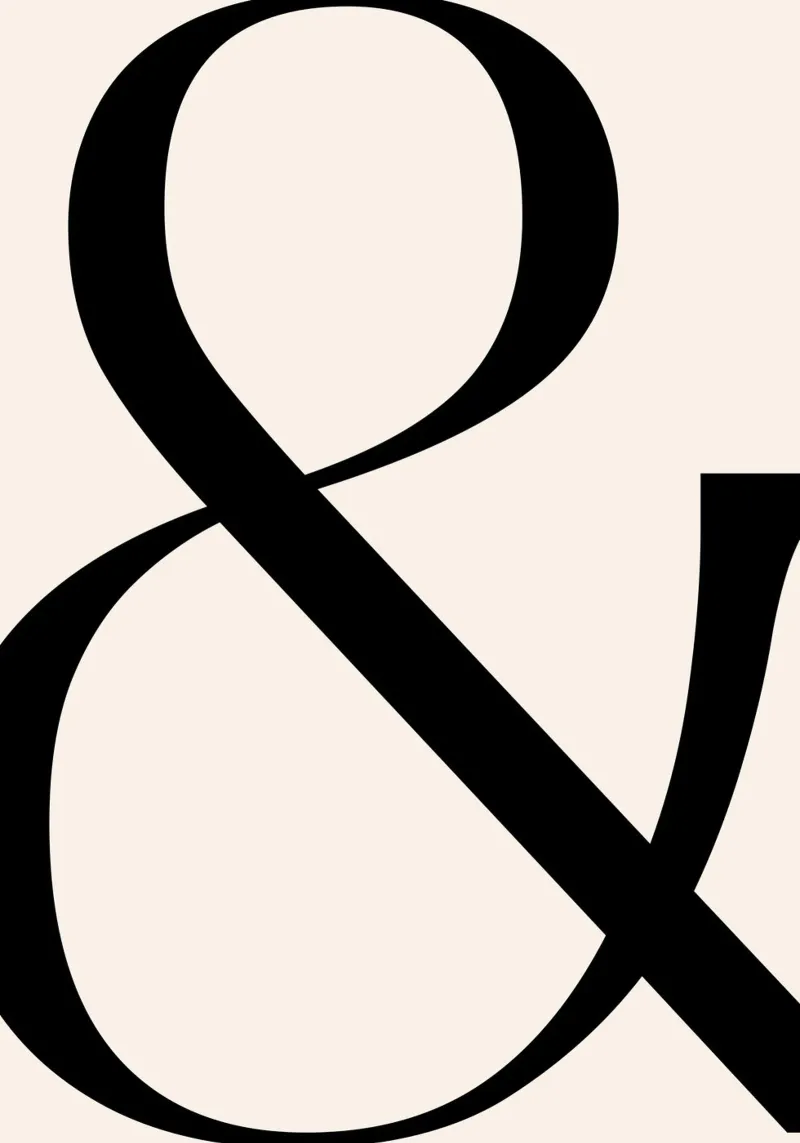 Elegant Ampersand Typographic Art Print - Minimalist Design canvas by homdeco