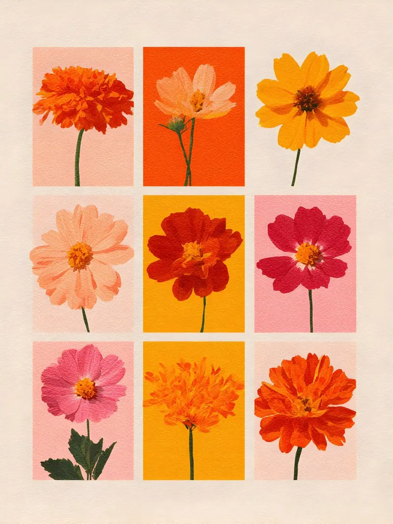 Floral Grid canvas by Gypsy Galleria