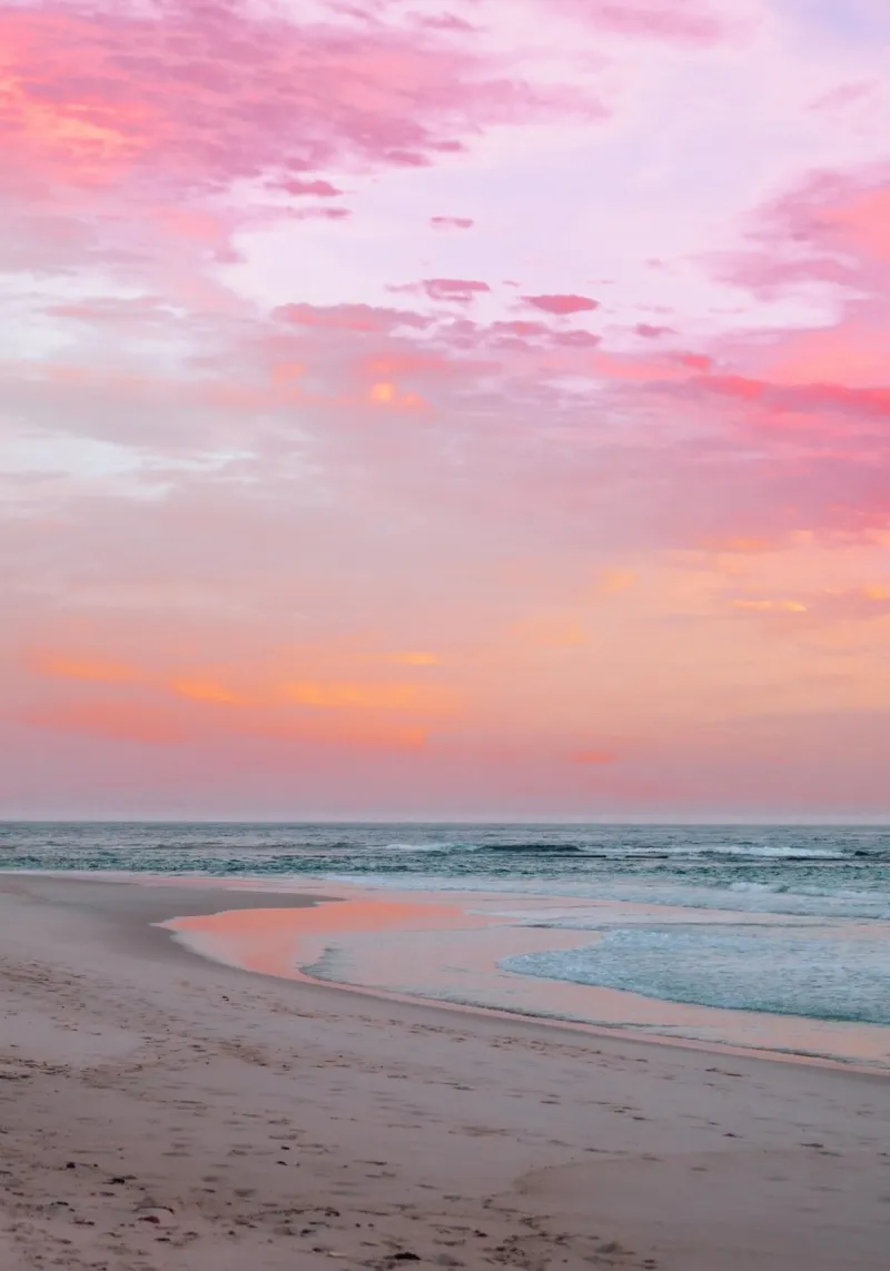 Dreamy Pink Sunset Beach Ocean Serenity Art hahnemühle by dawnthesea