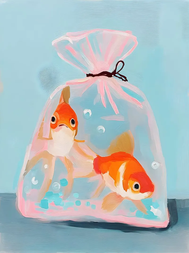 Fishes in a Bag alluminio dibond da Gypsy Galleria