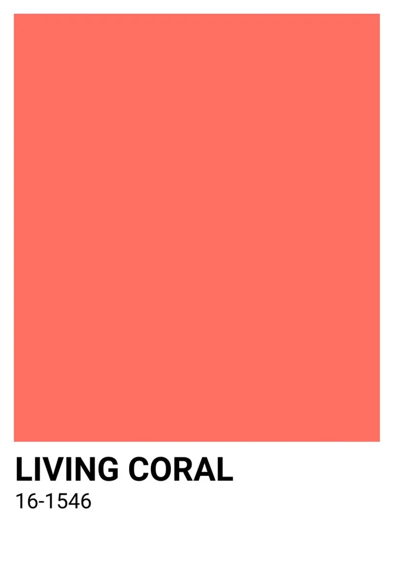 Levend Koraal Pantone Kleurenblok Levendige Kunst canvas met Baklijst van dawnthesea