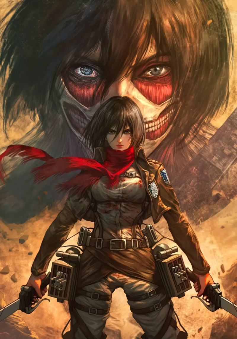 Mikasa Ackerman Attack on Titan metacrilato de Fleur de Lys