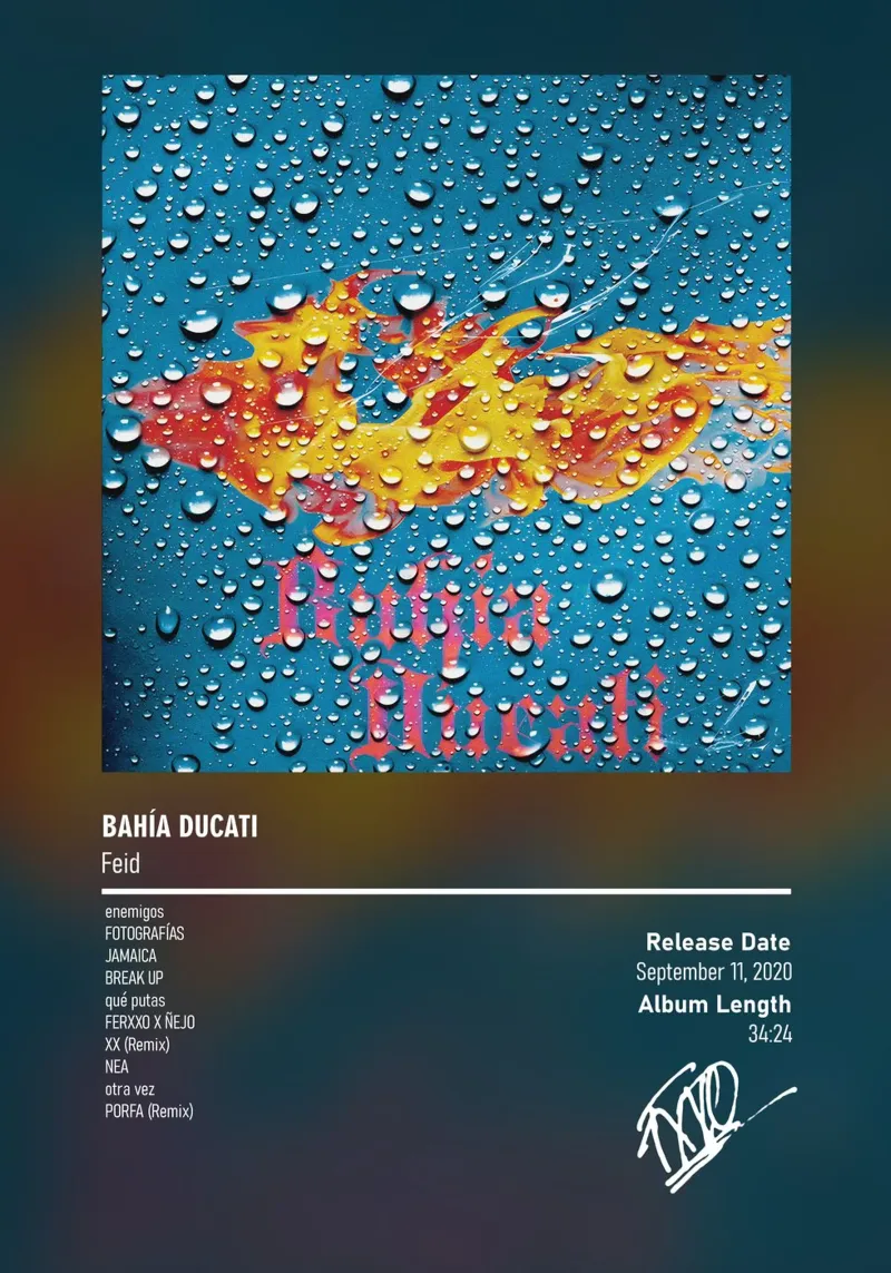 BAHÍA DUCATI (2020) by Feid poster con telaio in plastica da DGUnder