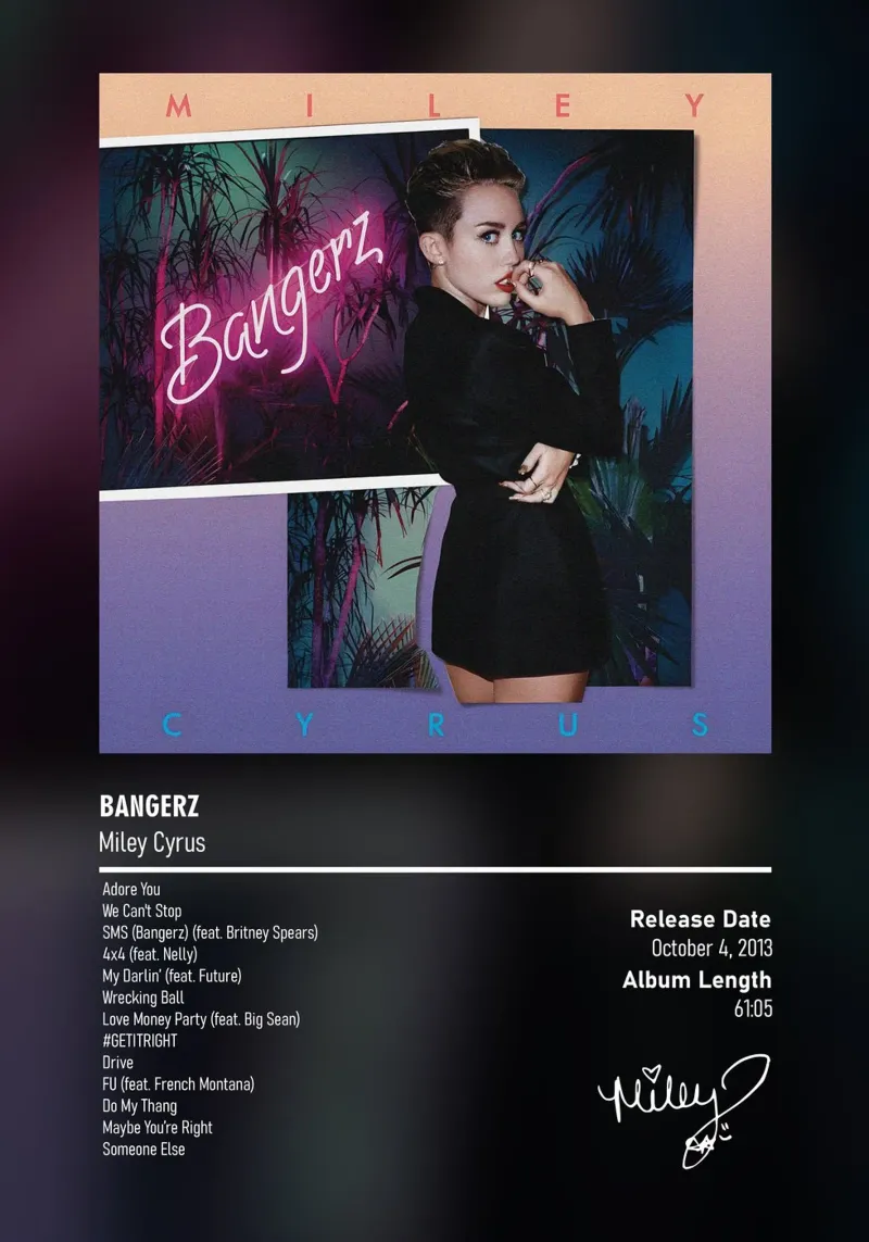 Bangerz By Miley Cyrus pellicola backlit da DGUnder