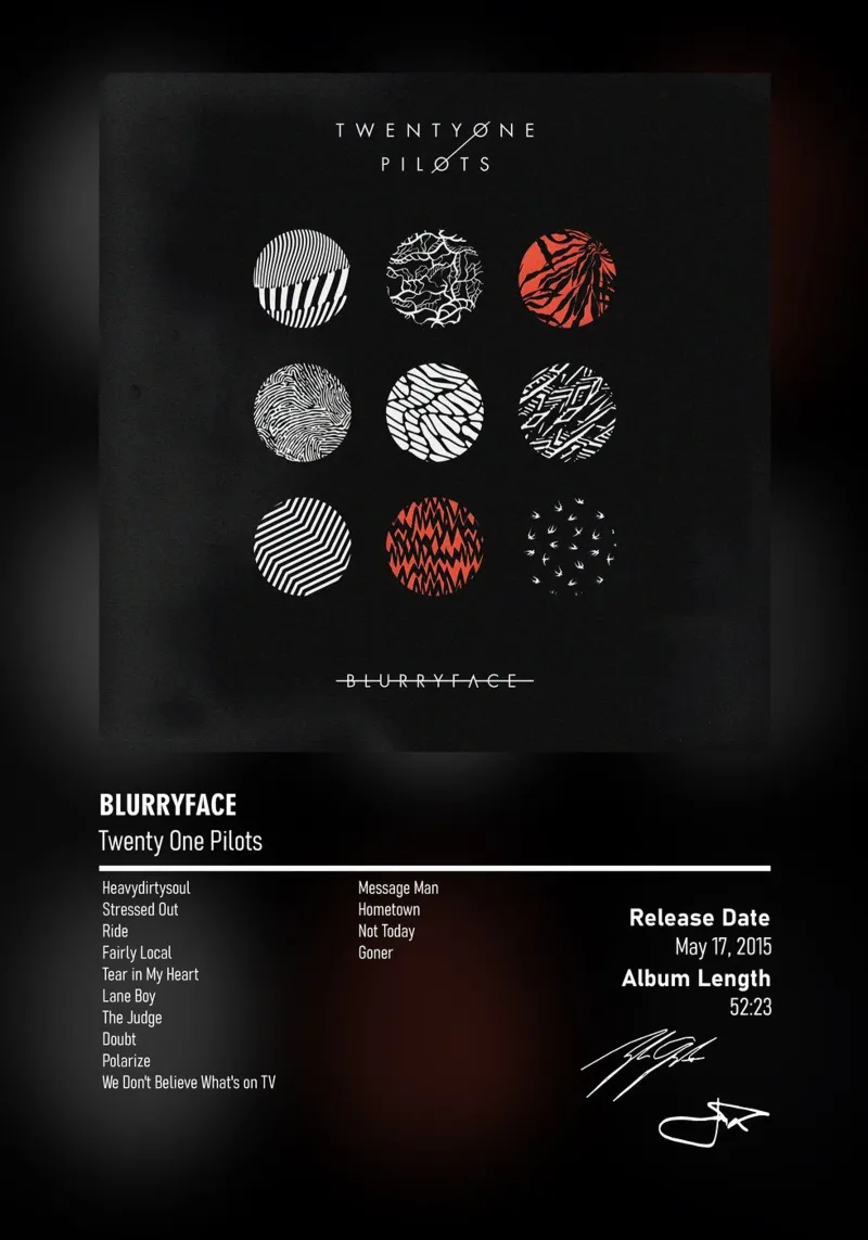 Blurryface BY Twenty One Pilots plexiglass da DGUnder