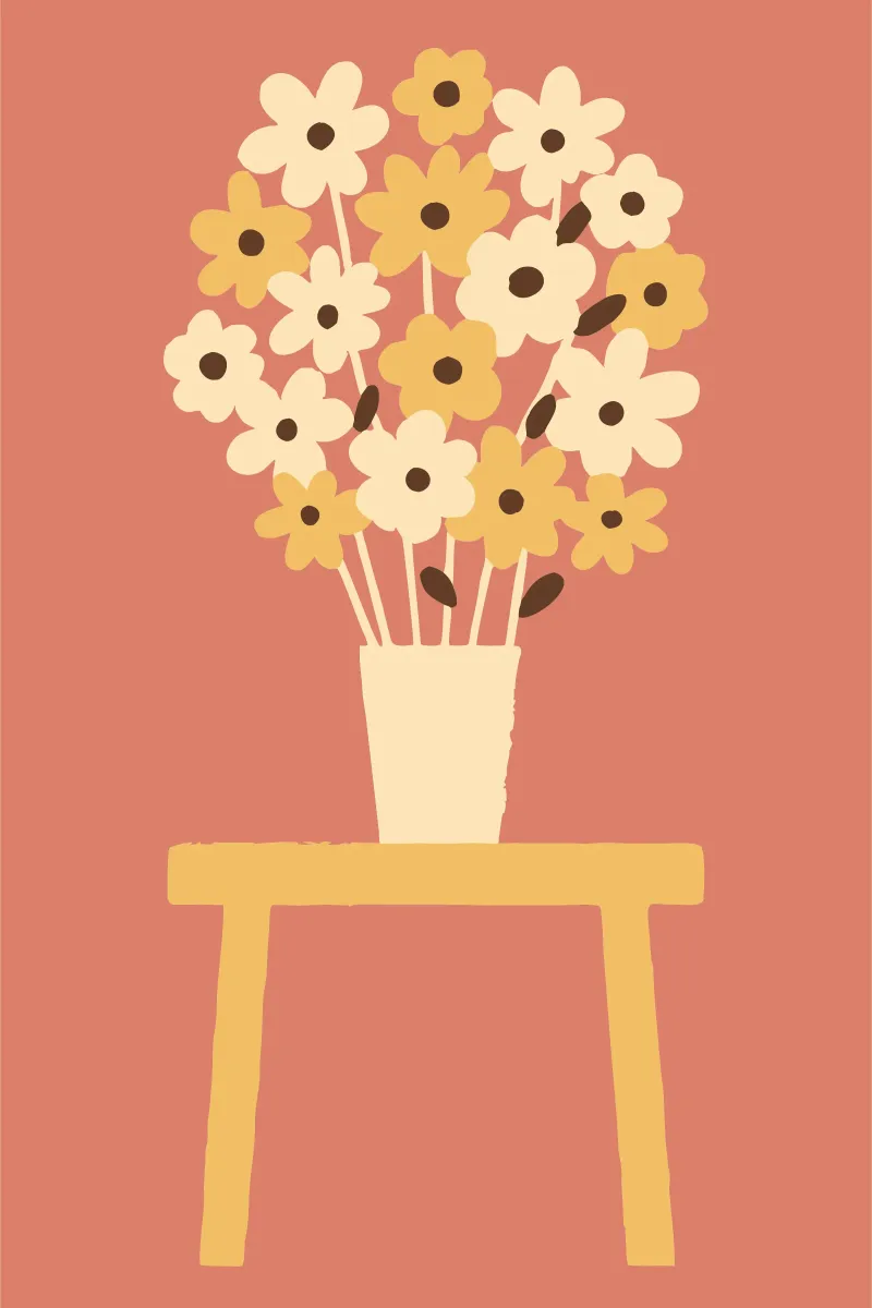 Decorazione con vaso di fiori pellicola backlit da TRENDY POSTER SHOP