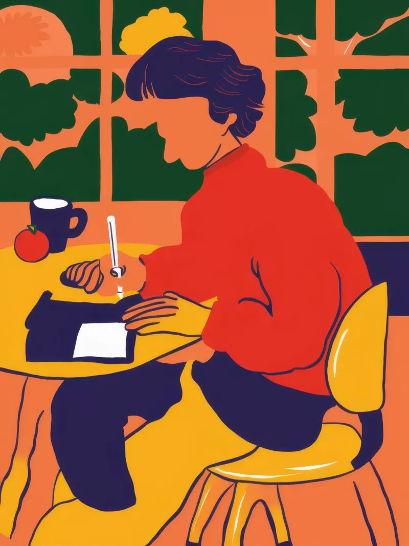 Lecture du pull-over rouge poster avec cadre en aluminium de Lune Dreams
