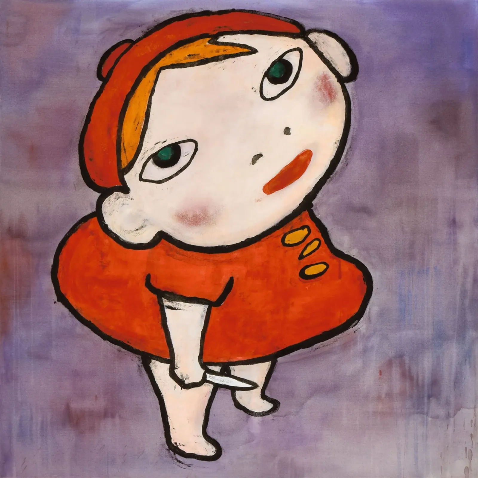 Nara, la ragazza con il coltello in mano plexiglass da vickiropaint