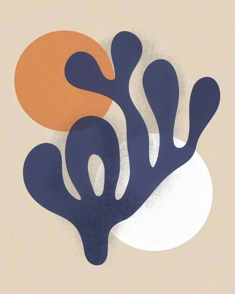 La calma ispirata da Matisse poster con telaio in plastica da Monuments Fire