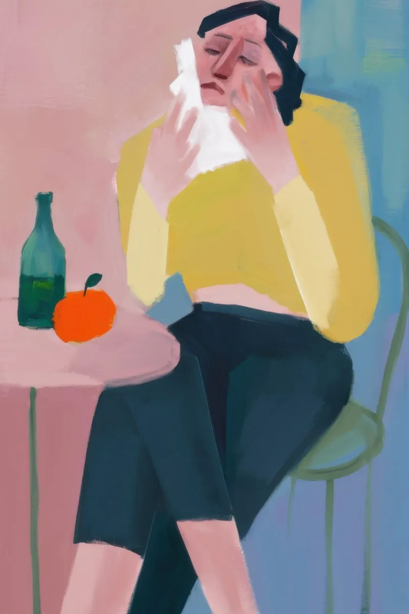 Pensive Wine Repose canvas with Floater frame by Mossy Pigment