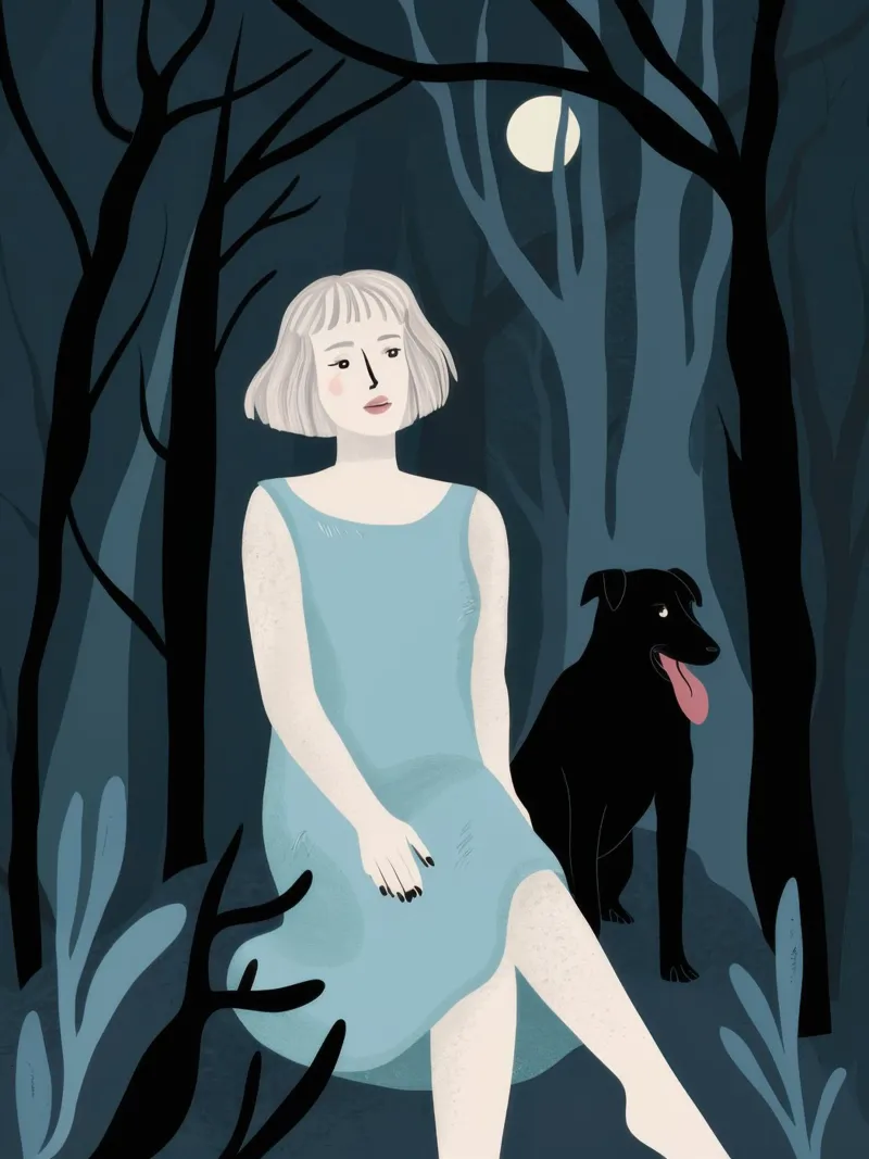 Donna nella foresta poster da Lune Dreams