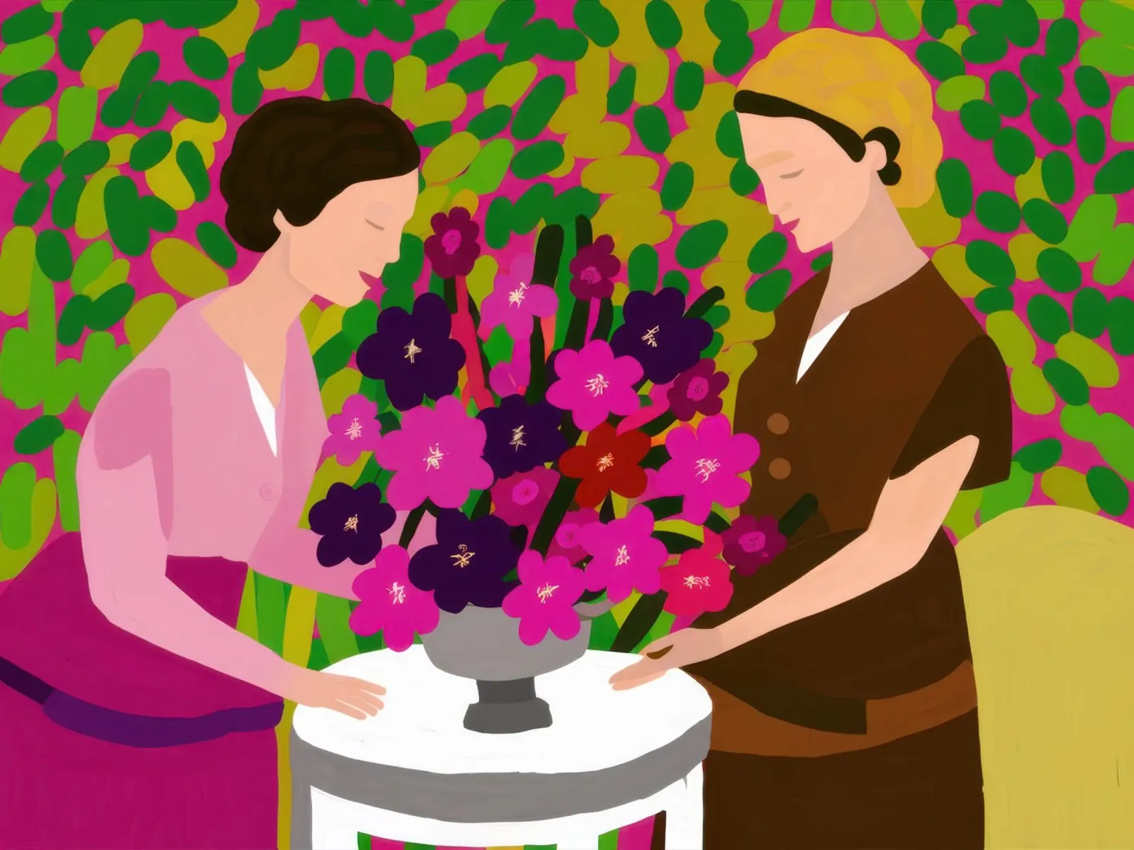 Florale creatie in samenwerking canvas met Baklijst van Hollow Years