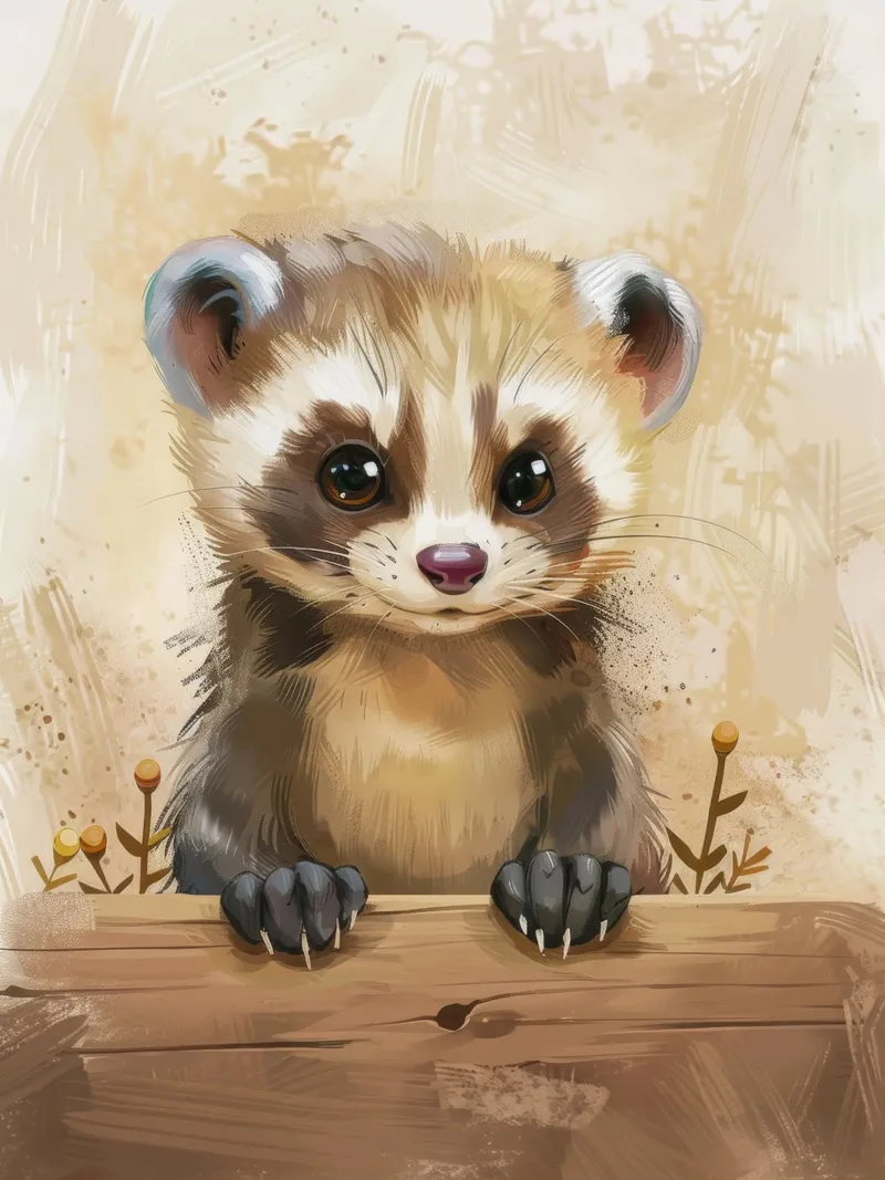 Giovane animale carino e giocoso che guarda con curiosità un bosco poster con telaio in alluminio da DesignDoodle