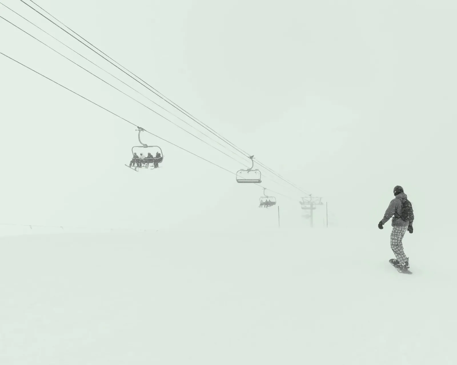 winter sports chairlift poster de prindy
