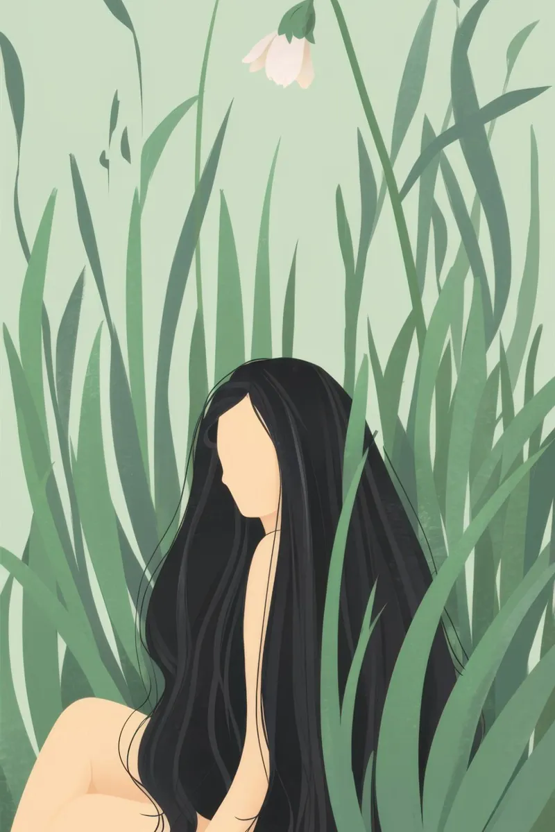Groene weide Obscura poster van Hollow Years