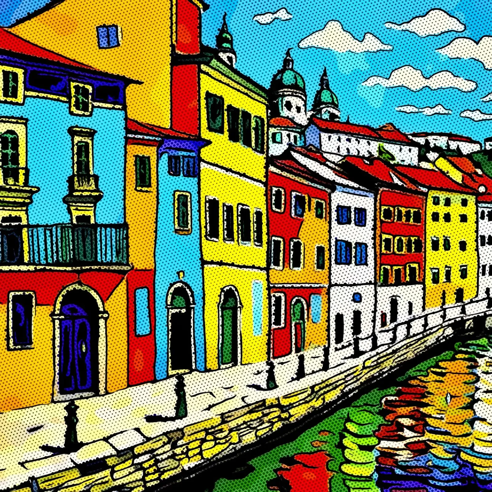 Travelling in Europe, motif 7 canvas with Floater frame by ZAMART - PopArt