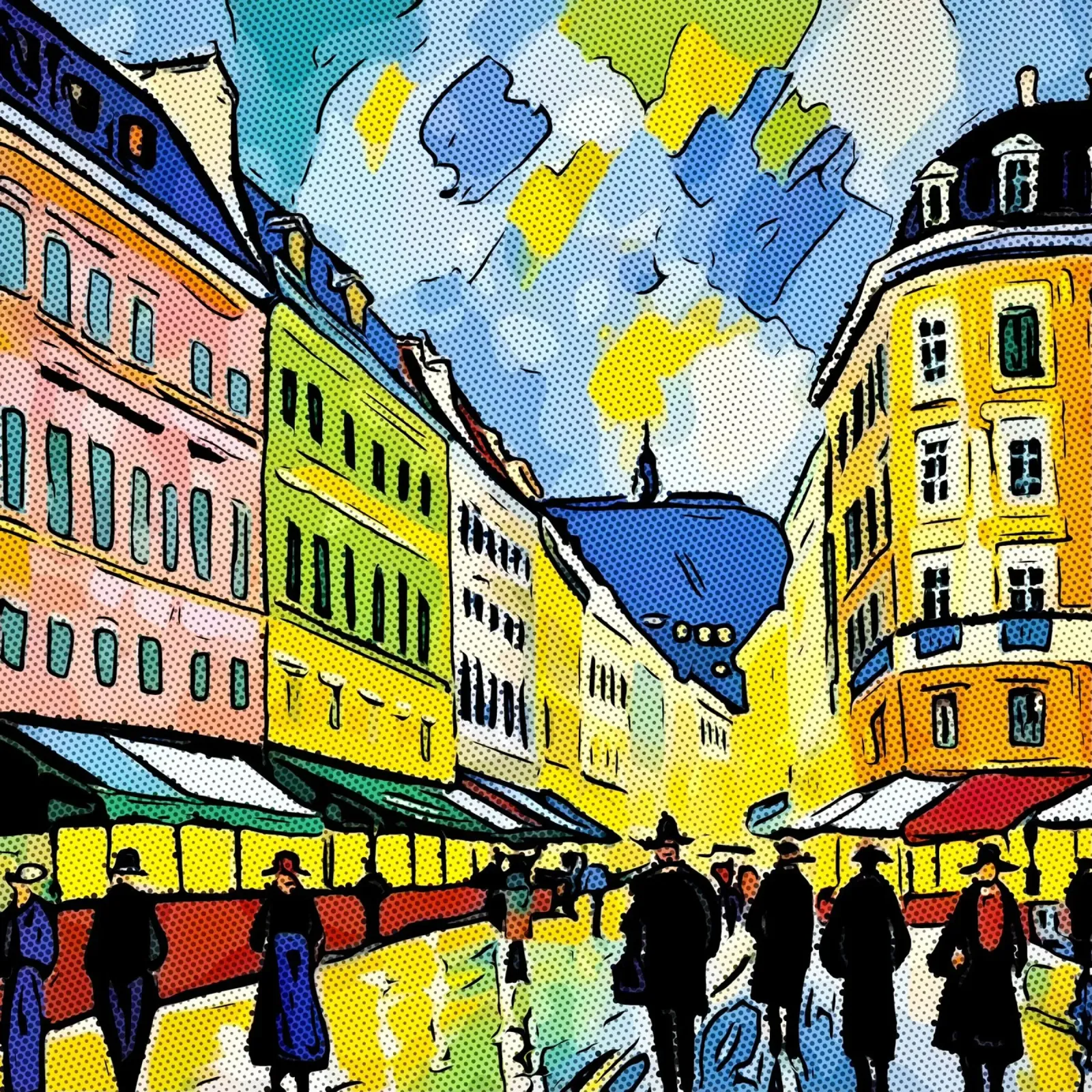 Travelling in Europe, motif 11 canvas with Floater frame by ZAMART - PopArt