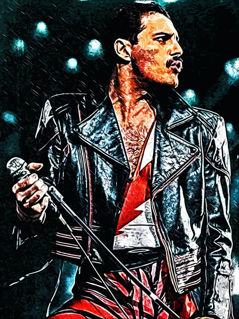 Freddie Mercury regina 3 Arte pellicola backlit da music soul