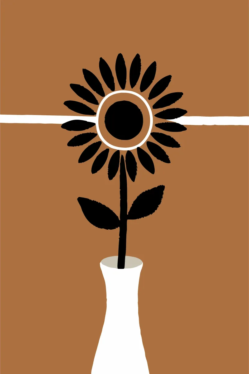 Vaso di girasoli poster con telaio in legno da TRENDY POSTER SHOP