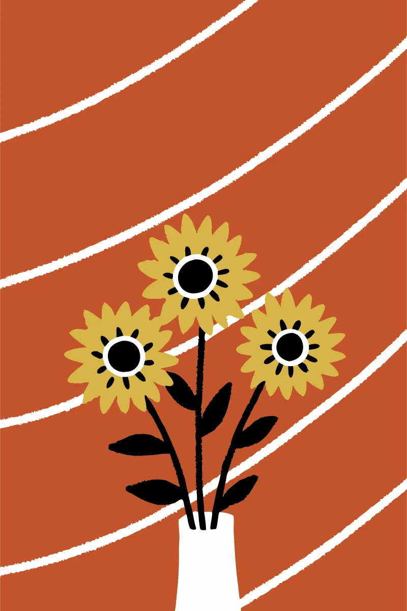 Vaso di girasoli poster con telaio in legno da TRENDY POSTER SHOP