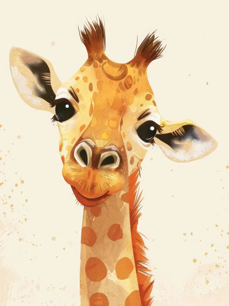 Ritratto di una giraffa sorridente con occhi grandi pellicola backlit da DesignDoodle