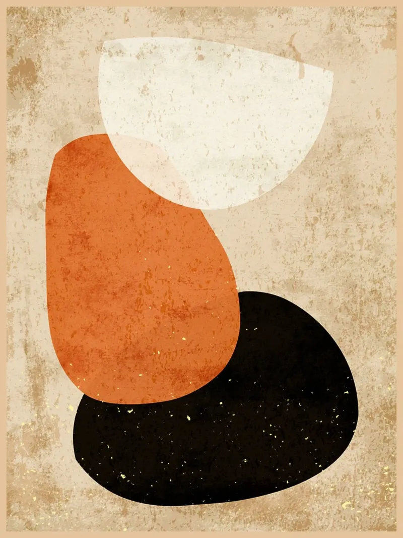 Acquerello geometrico poster con telaio in legno da Adam Bican
