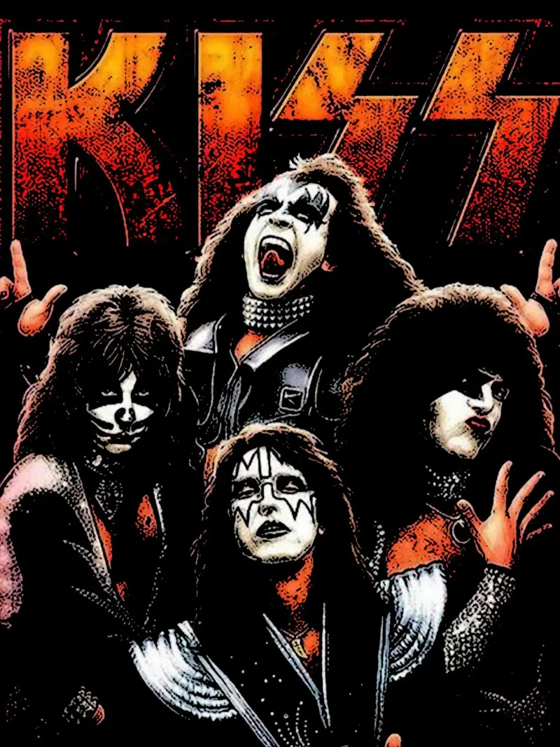 Kiss rock band 1 Art hahnemühle by music soul