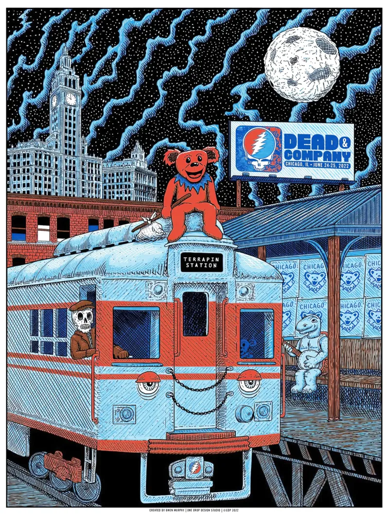 dead & company chicago 22 poster da martina