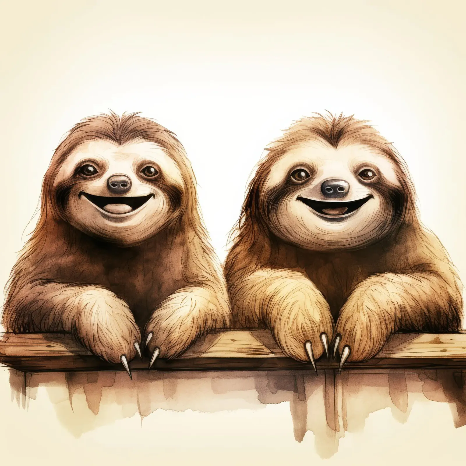 Retro Sloth Duo pellicola backlit da Funny Animals