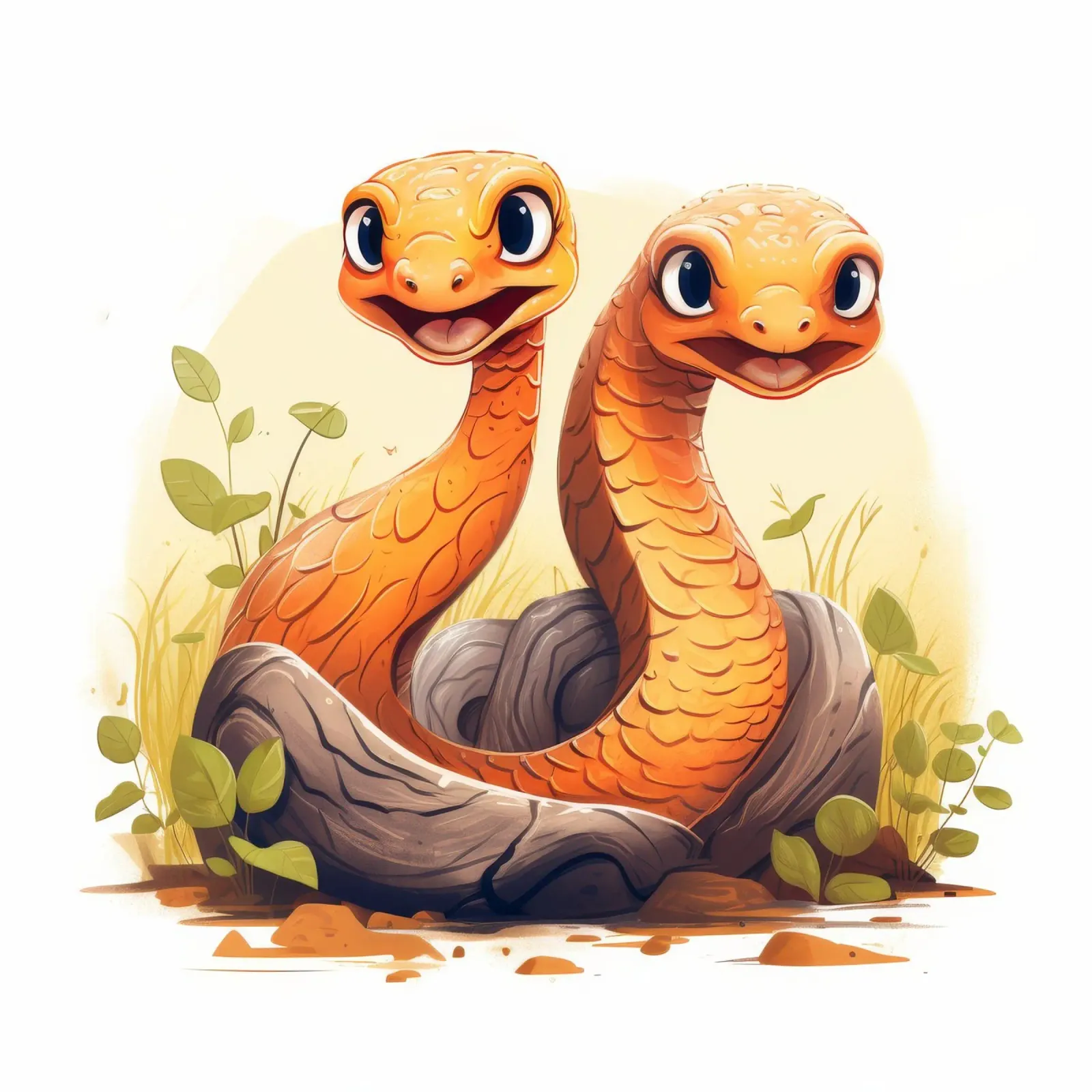 Retro Snake Duo Hahnemühle von Funny Animals