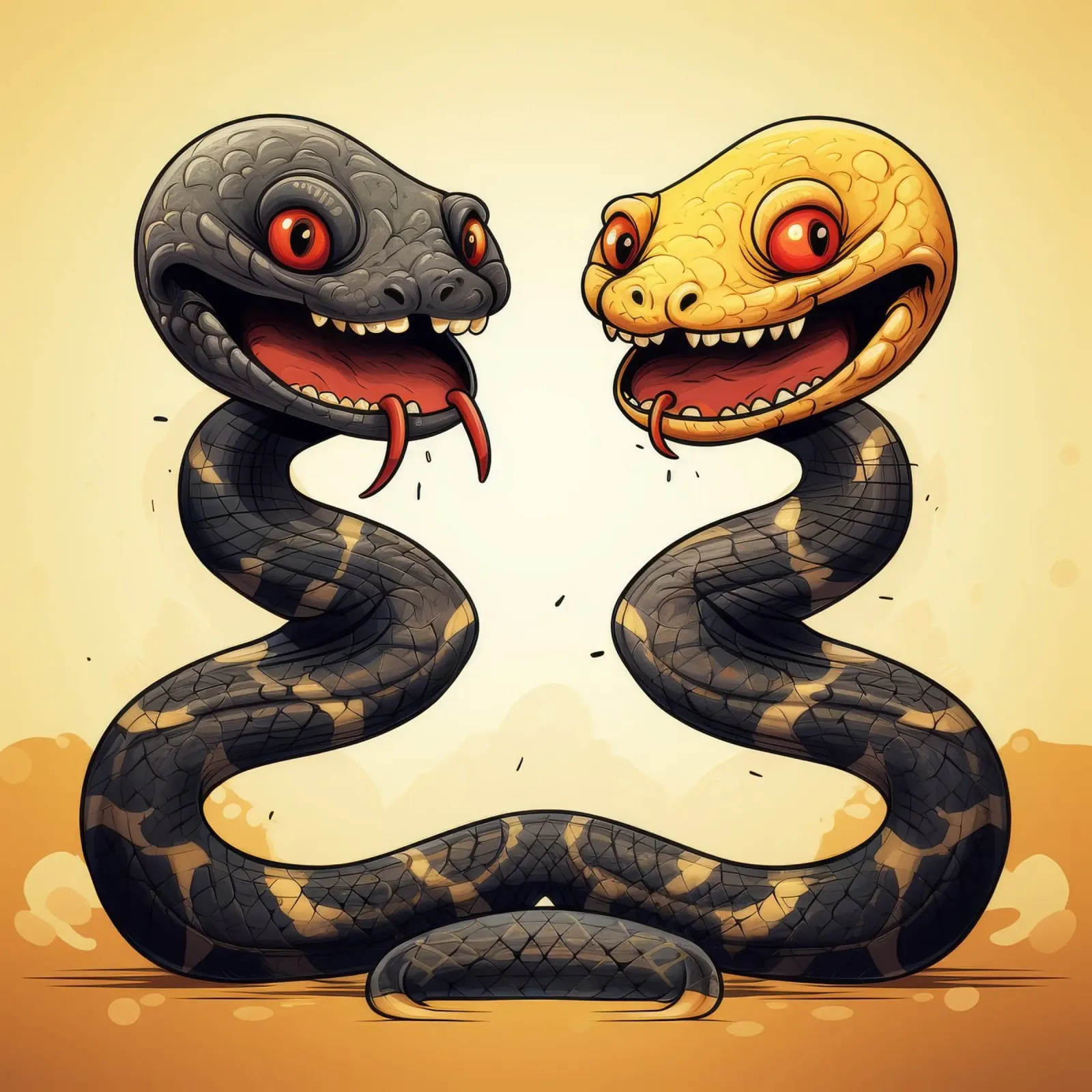 Retro Snake Duo Hahnemühle von Funny Animals