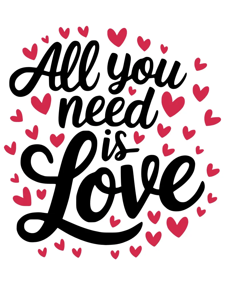 All you need is love pellicola backlit da RB-Quotes