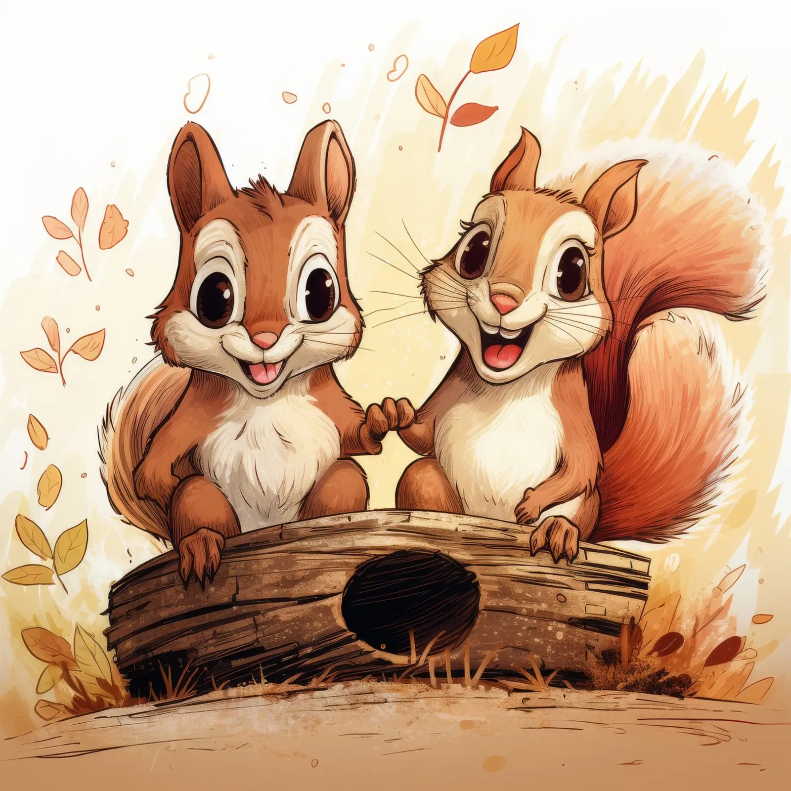 Retro Squirrel Duo alluminio dibond da Funny Animals