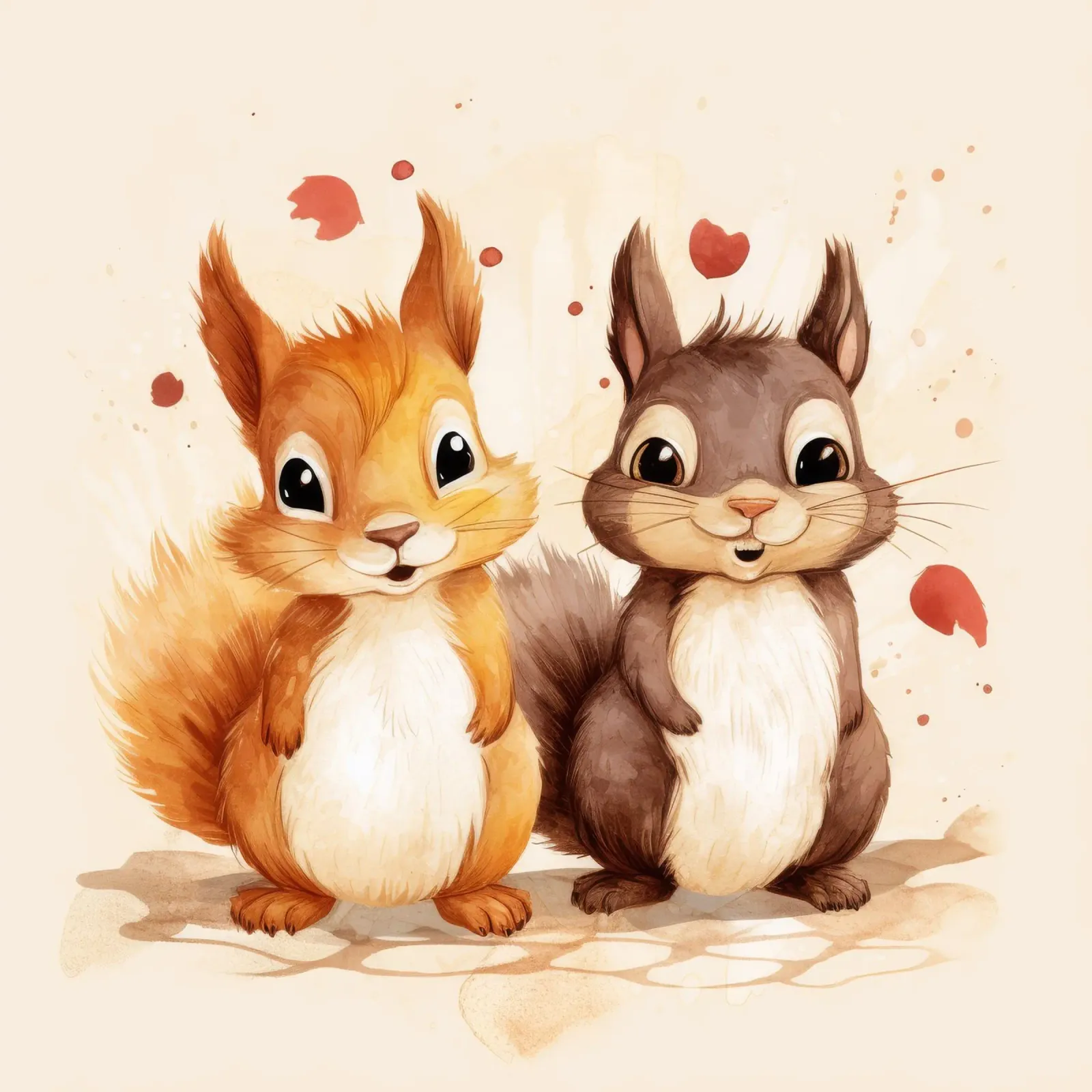 Retro Squirrel Duo alluminio dibond da Funny Animals
