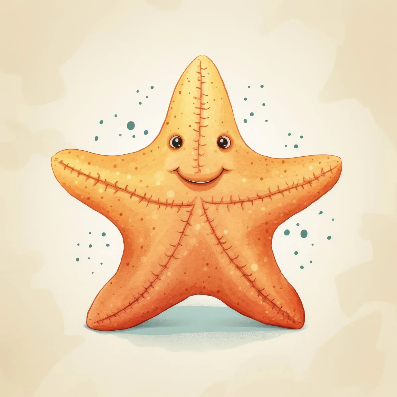 Retro Starfish canvas by Funny Animals