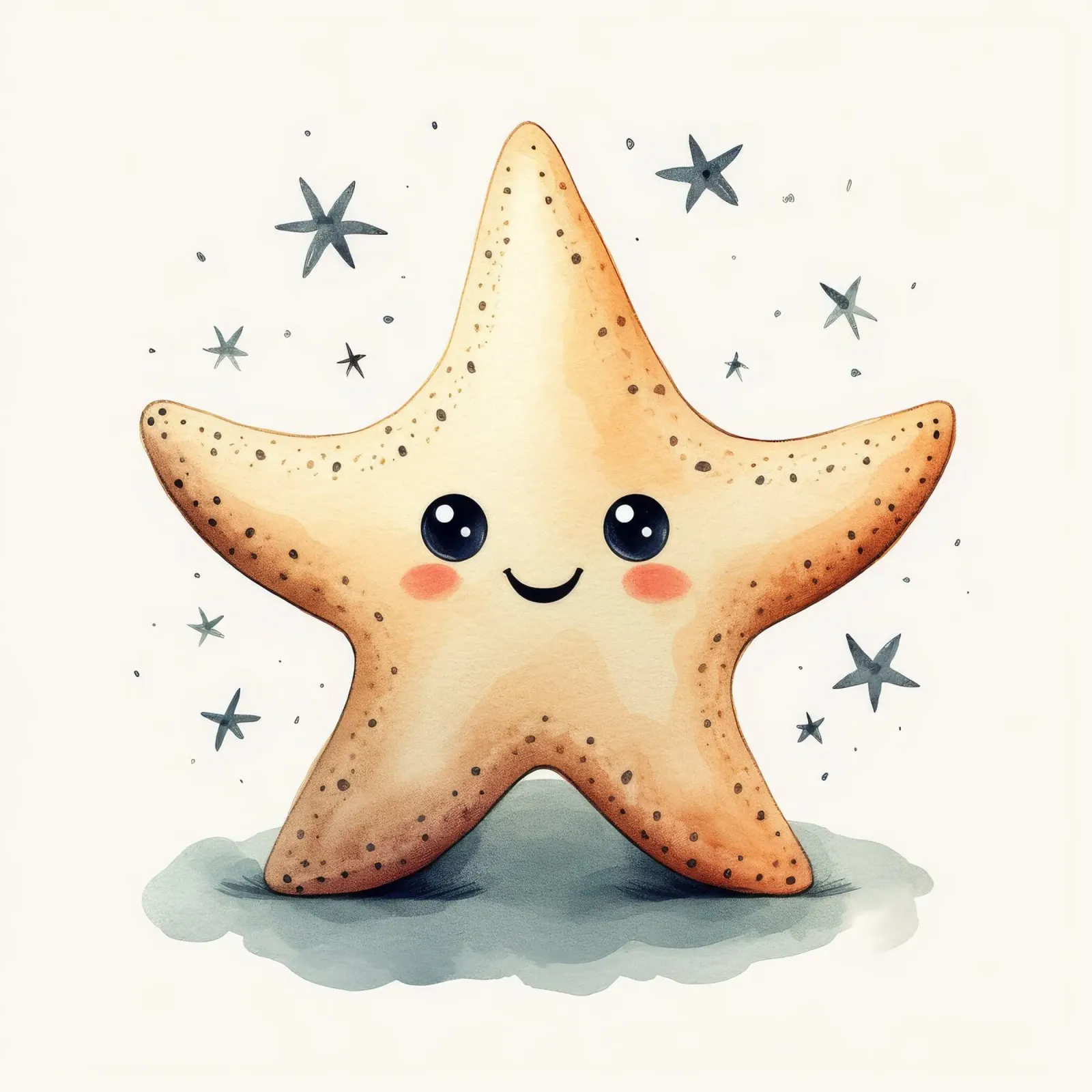 Retro Starfish poster with aluminum frame by Funny Animals