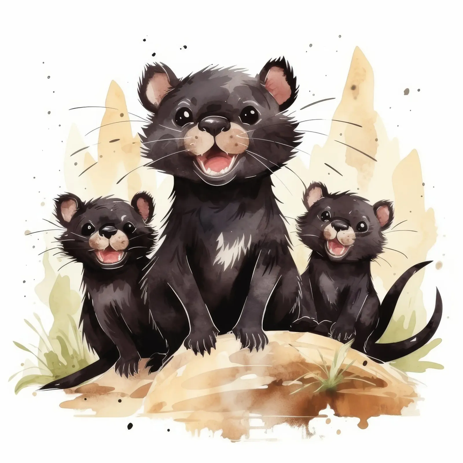 Retro Tasmanian Devil Gang poster with plastic frame by Funny Animals
