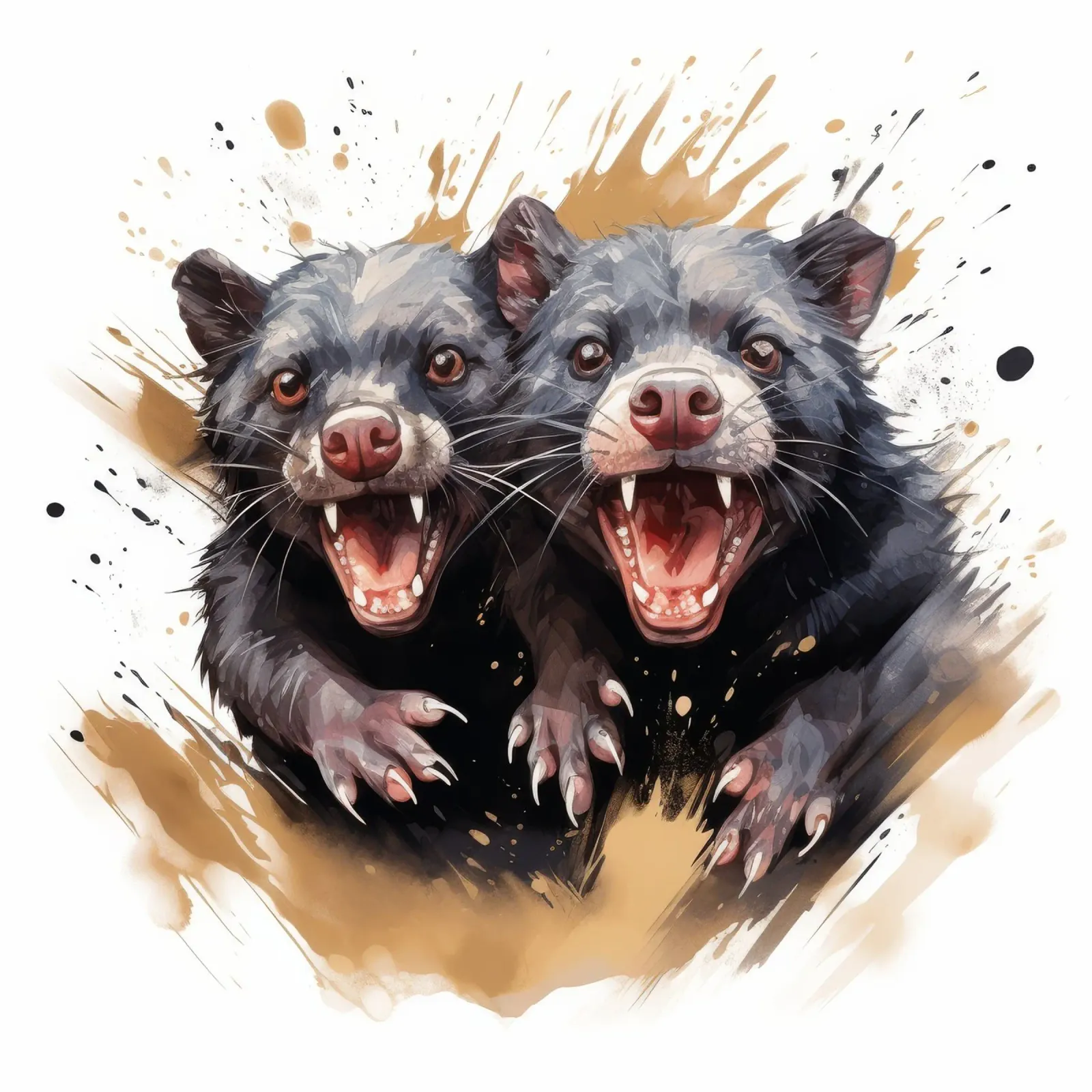 Retro Tasmanian Devil Duo plexiglass da Funny Animals