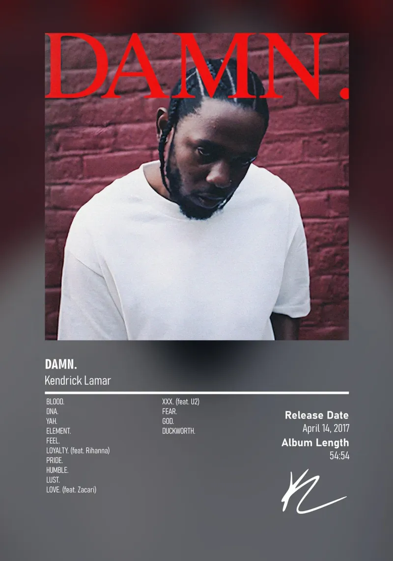 DAMN. By Kendrick Lamar pellicola backlit da DGUnder