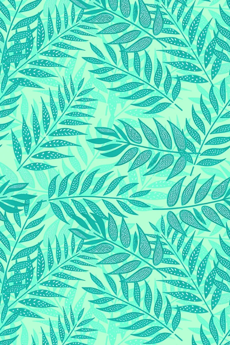 Foglie di palma tropicali Teal poster con telaio in legno da SilverPegasus