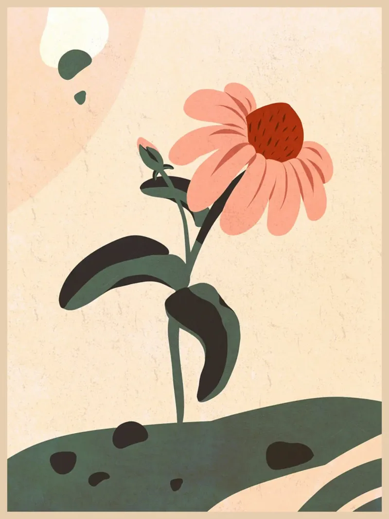 Contemporary Flower Art poster by E Cannon