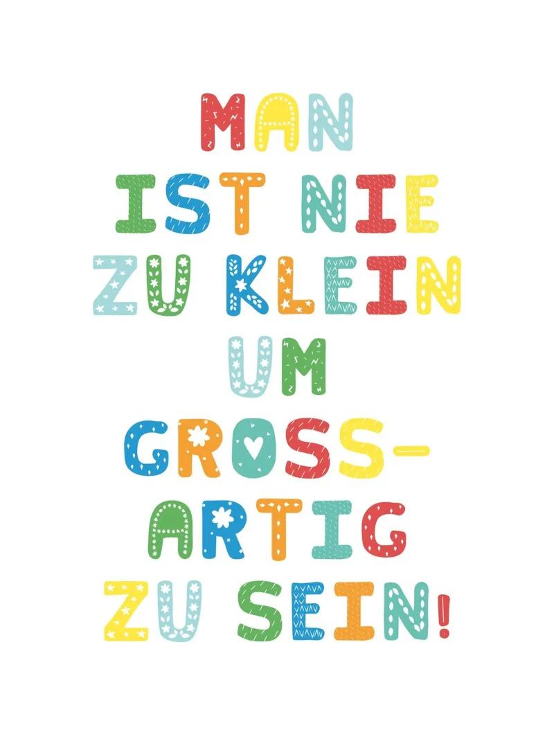 Man ist nie zu klein um großartig zu sein carta hahnemühle da Ohkimiko
