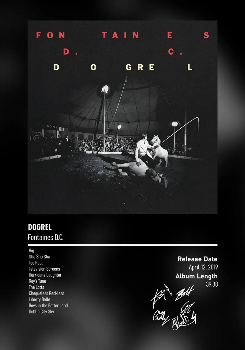 Dogrel By Fontaines D.C. pellicola backlit da DGUnder