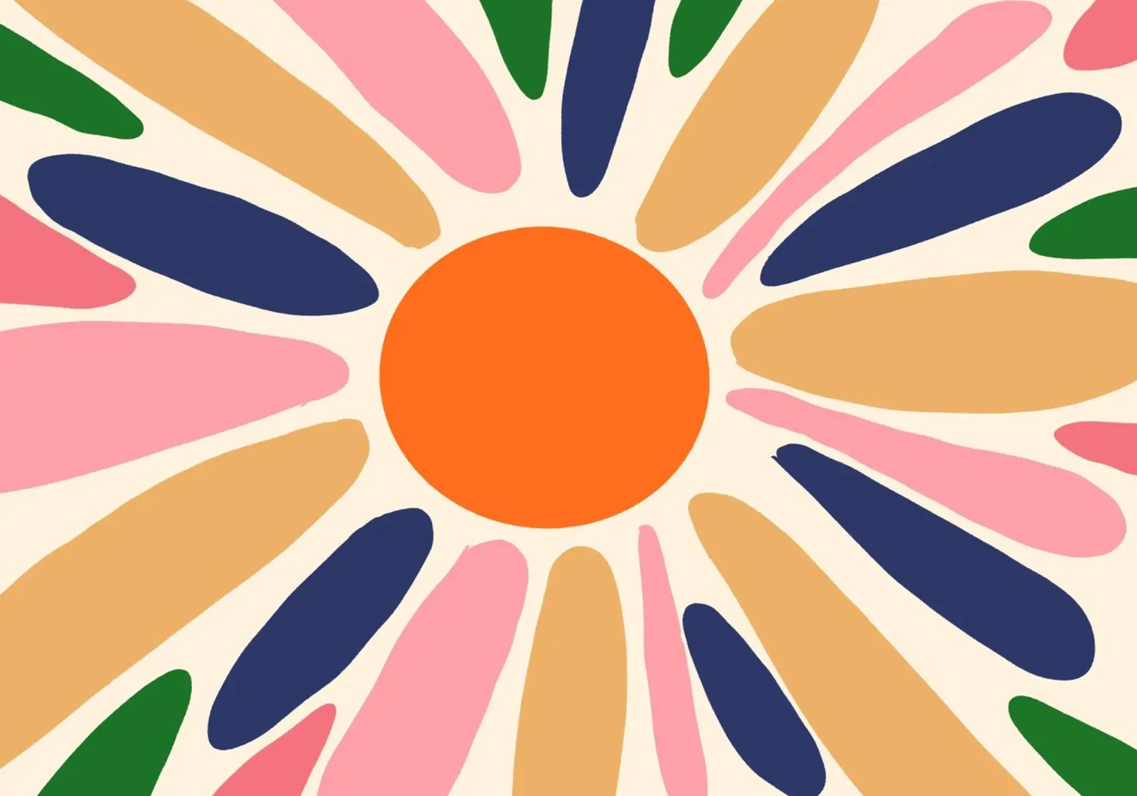 Abstracte Boho Zonnestraal Kunstdruk - Levendig Bloemendesign hahnemühle van vintagepod