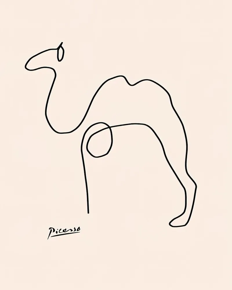 Pablo Picasso Camel Sketch pellicola backlit da Mrs.Allen