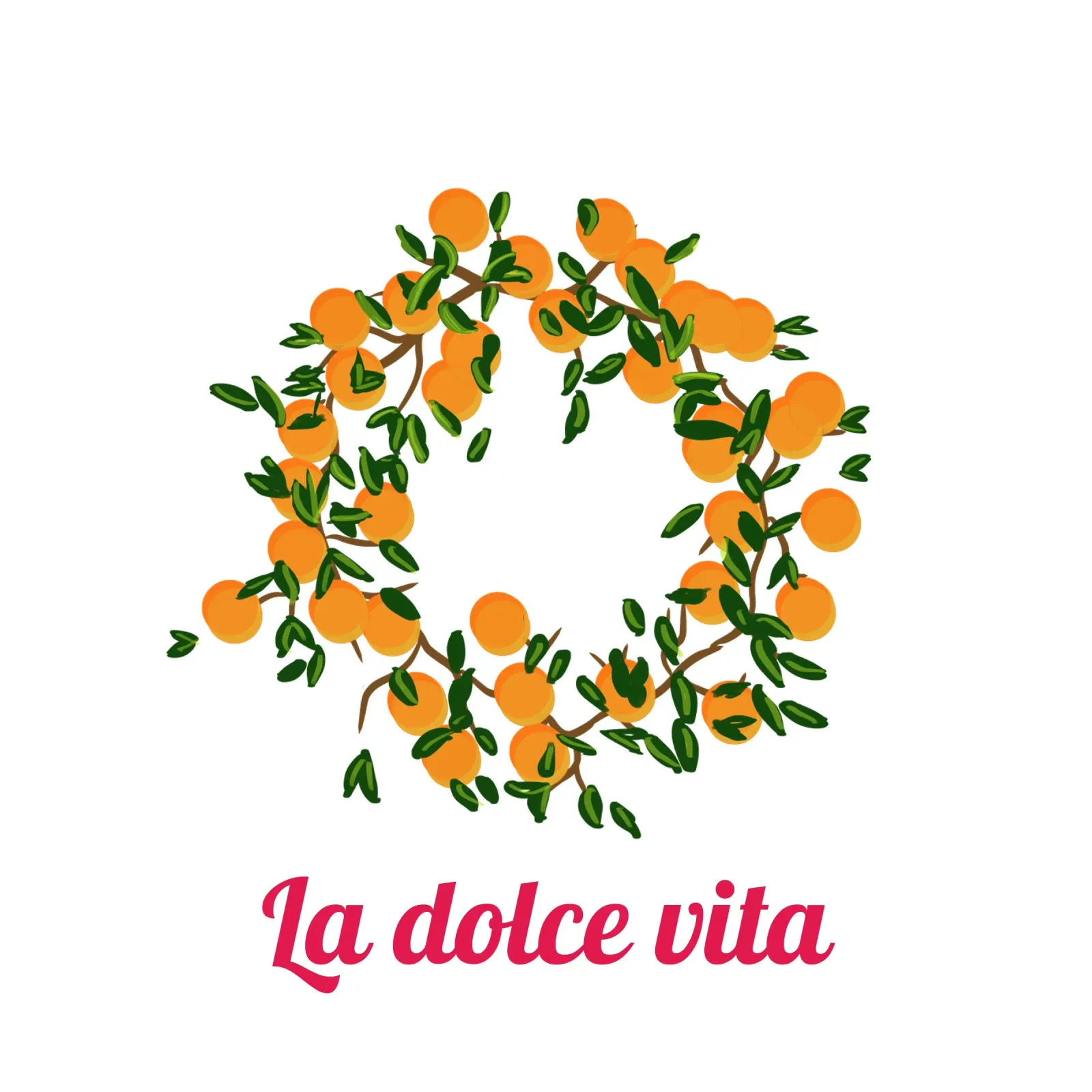 Ghirlanda arancione tela con Cornice a cassetta da Nica Colorie